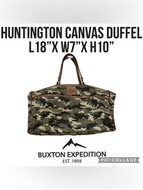 BUXTON MEN'S EXPEDITION II HUNTINGTON CANVAS DUFFEL L18”xW7”xH10”